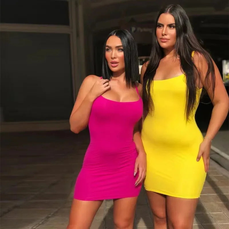 Mini Robe Femme Sexy – Ajustée, Sans Bretelles, Club & Plage