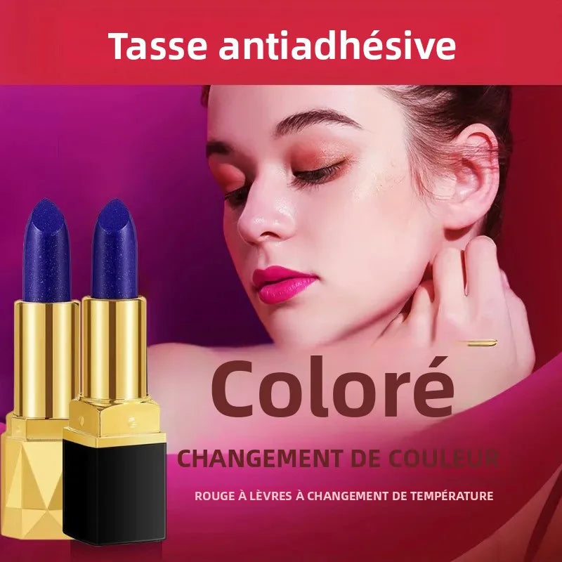 Rouge à lèvres velours bleu – Mat, thermosensible, waterproof et hydratant