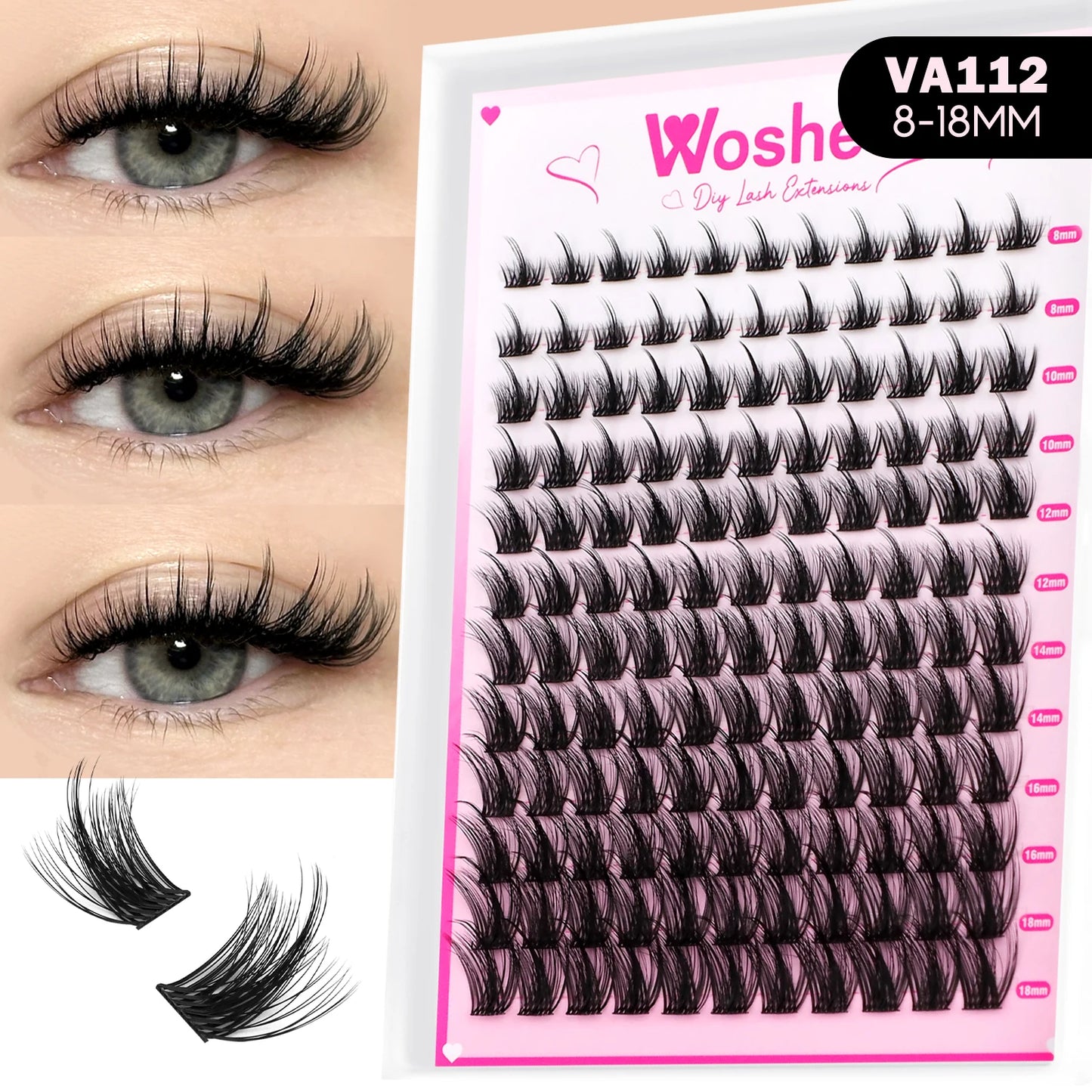 Faux-cils style manga kit cils individuels look humide pointus clair style anime