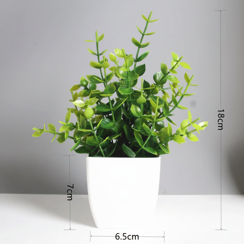 Artificial Eucalyptus Bonsai Plant – Decorative Fake Potted Greenery