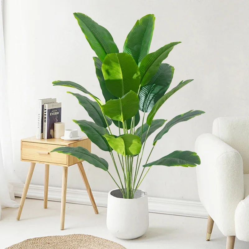 Artificial Tropical Palm Plant – Real Touch Banana Leaf Décor