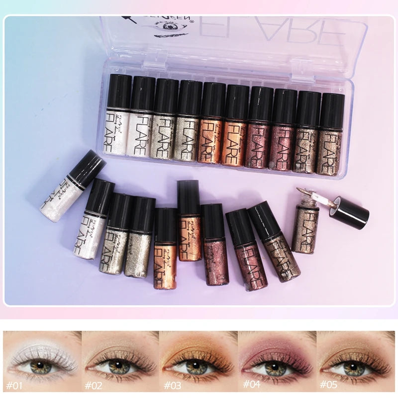 Eyeliner waterproof brillant effet diamant, fard à paupières pailleté argenté, or rose et sequins, maquillage et cosmétiques de beauté