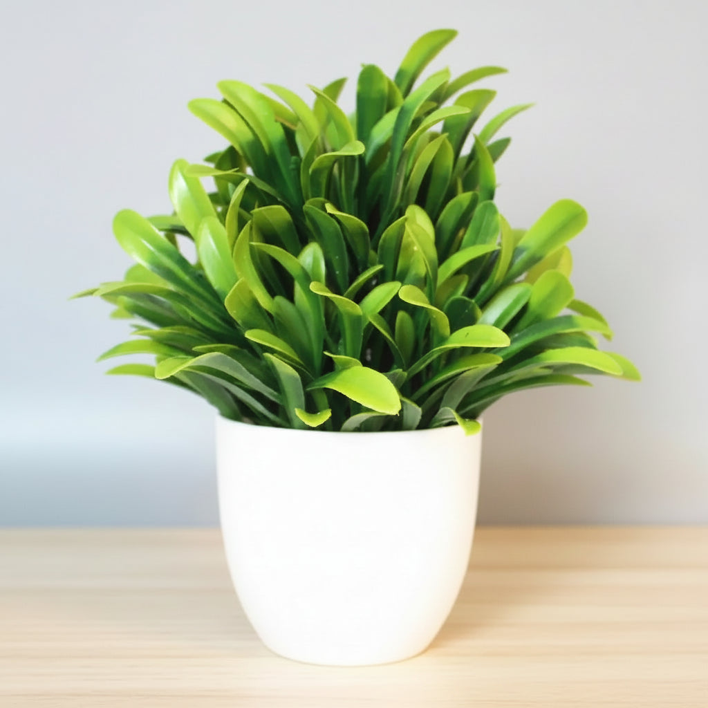 Artificial Potted Green Plant – Decorative Fake Bonsai for Home Décor