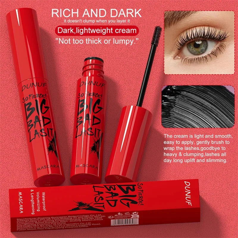 Mascara waterproof allongeant cils noirs soyeux longue tenue extensions maquillage coréen