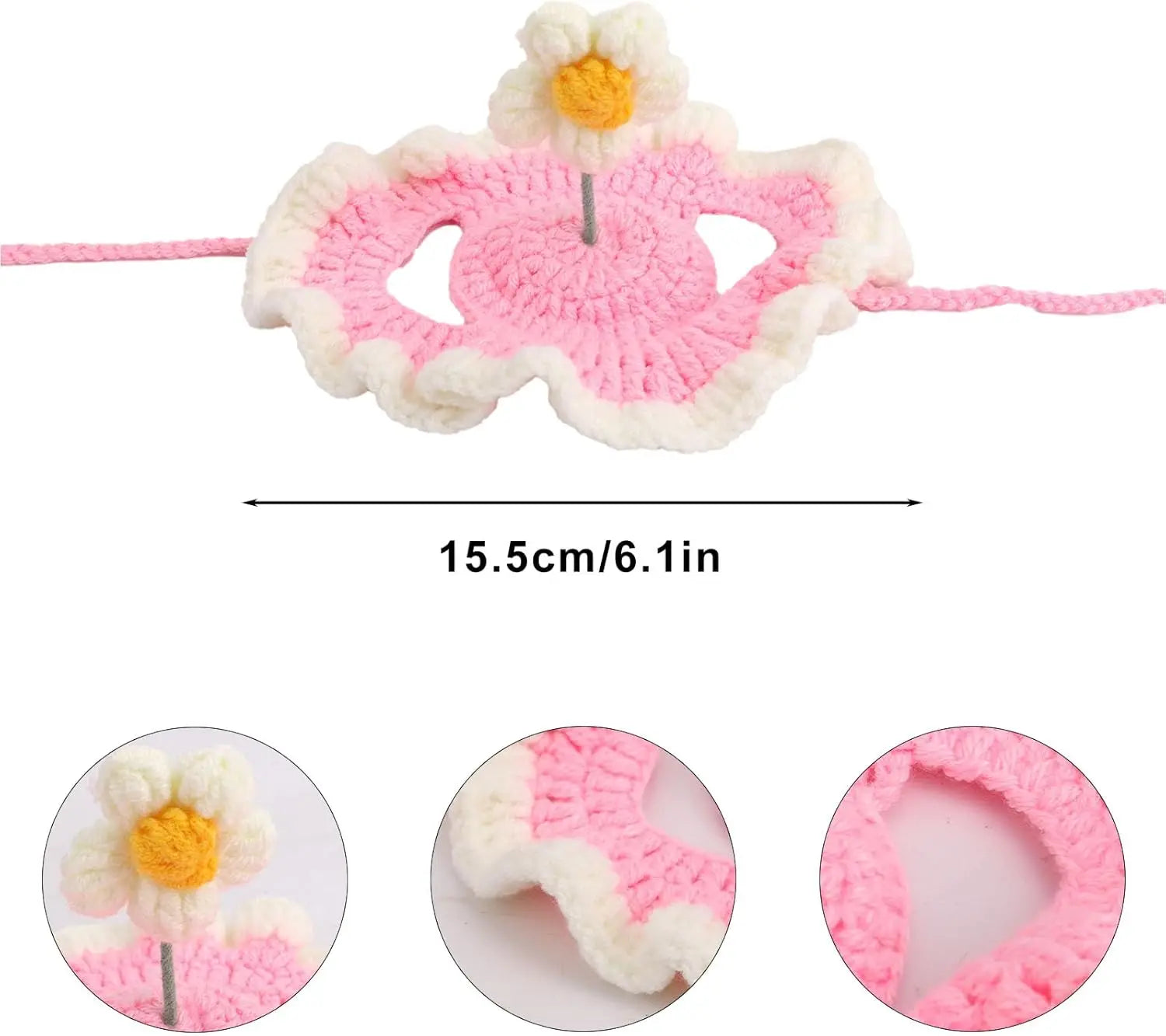 Cute Flower Crochet Pet Hat – Knitted Cap for Cats & Small Dogs
