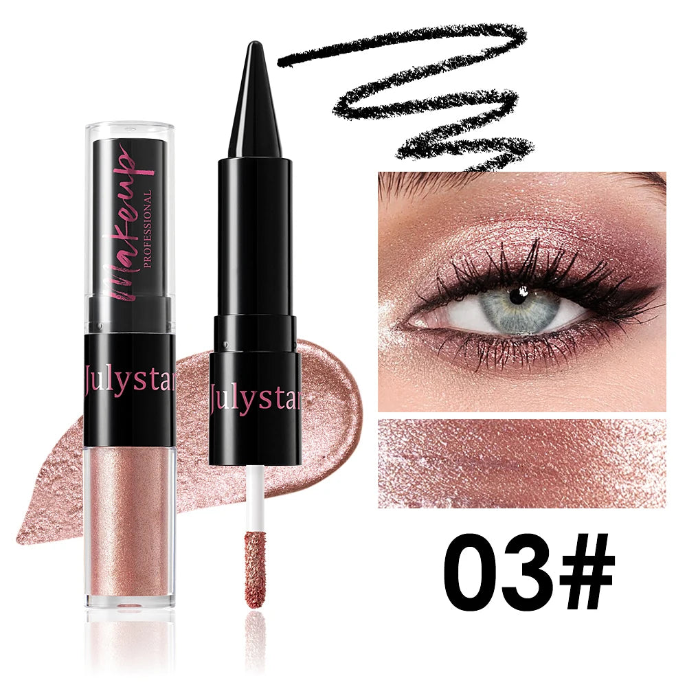 Crayon fard à paupières 2 en 1, noir intense, ultra-pigmenté, waterproof, longue tenue.