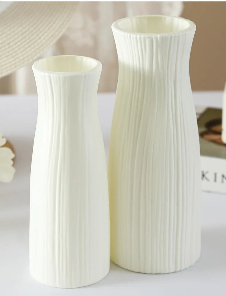 Modern Silver Plastic Vase – Elegant Decorative Flower Vase for Home & Office