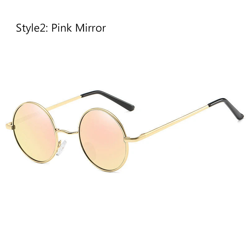 Lunettes de soleil rondes rétro vintage polarisées – Pour hommes et femmes | Monture en métal alliage de marque designer | Verres noirs avec protection UV400 | Idéales pour la conduite