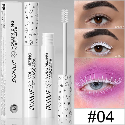 Mascara blanc fin et recourbant waterproof anti-bavure brosse fine portable maquillage fêtes