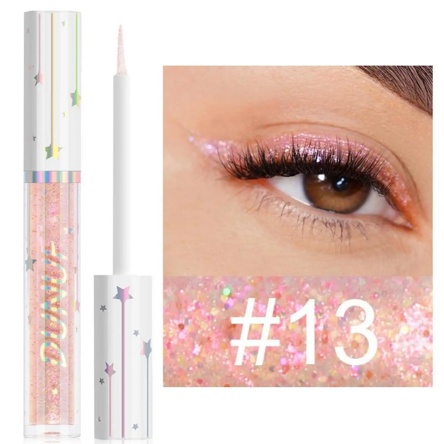 1 pièce : Eyeliner et fard à paupières liquides brillants, colorés, à séchage rapide, longue tenue et waterproof