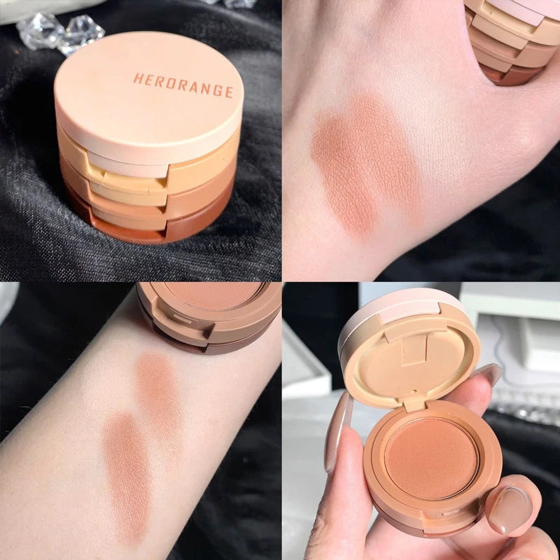 Ombre à paupières tricolore, mate, pour un maquillage des yeux multicouches