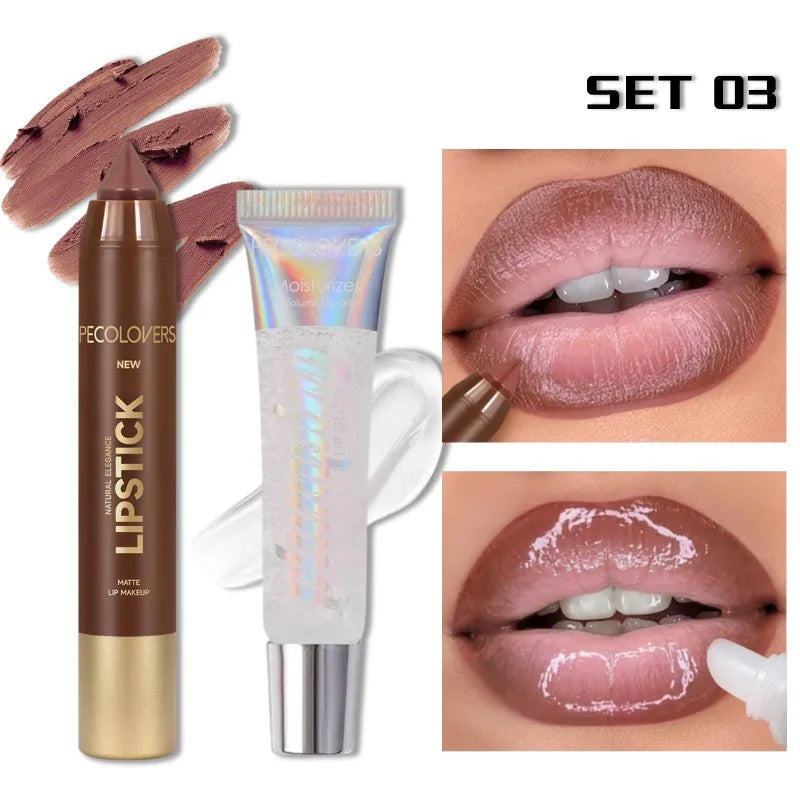 Set Lèvres – Crayon à Lèvres et Gloss, Contour Parfait, Hydratant, Lèvres Sublimes