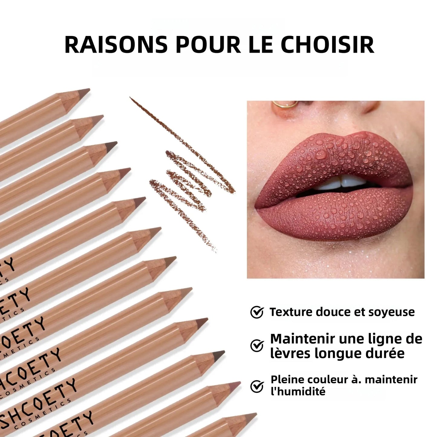 Set 12 Pièces Crayons à Lèvres Nude – Kit Naturel, Mat, Lisse, Longue Tenue, Hydratant, Maquillage des Lèvres pour Femmes