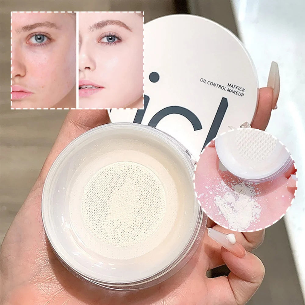 Poudre libre bicolore – Contrôle de l’huile, poudre fixante, longue tenue, finition mate fraîche