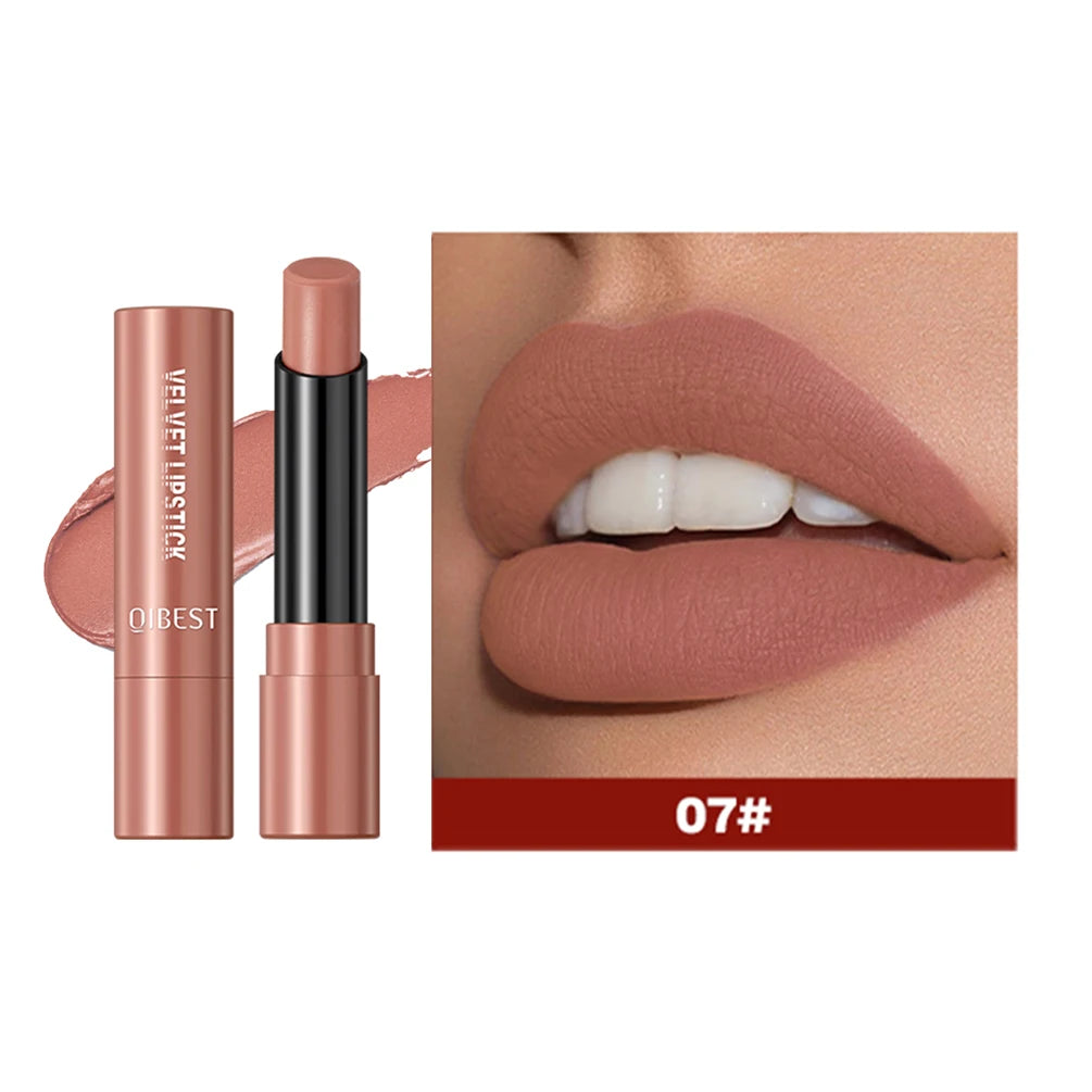 Rouge à Lèvres Nude Mat – Gloss, Haute Pigmentation, Classique et Sexy, Anti-Transfert, Longue Tenue, Teinte Rouge, Cosmétiques
