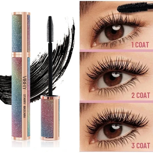Mascara 4D allongeant extensions cils femme waterproof séchage rapide longue tenue grands yeux