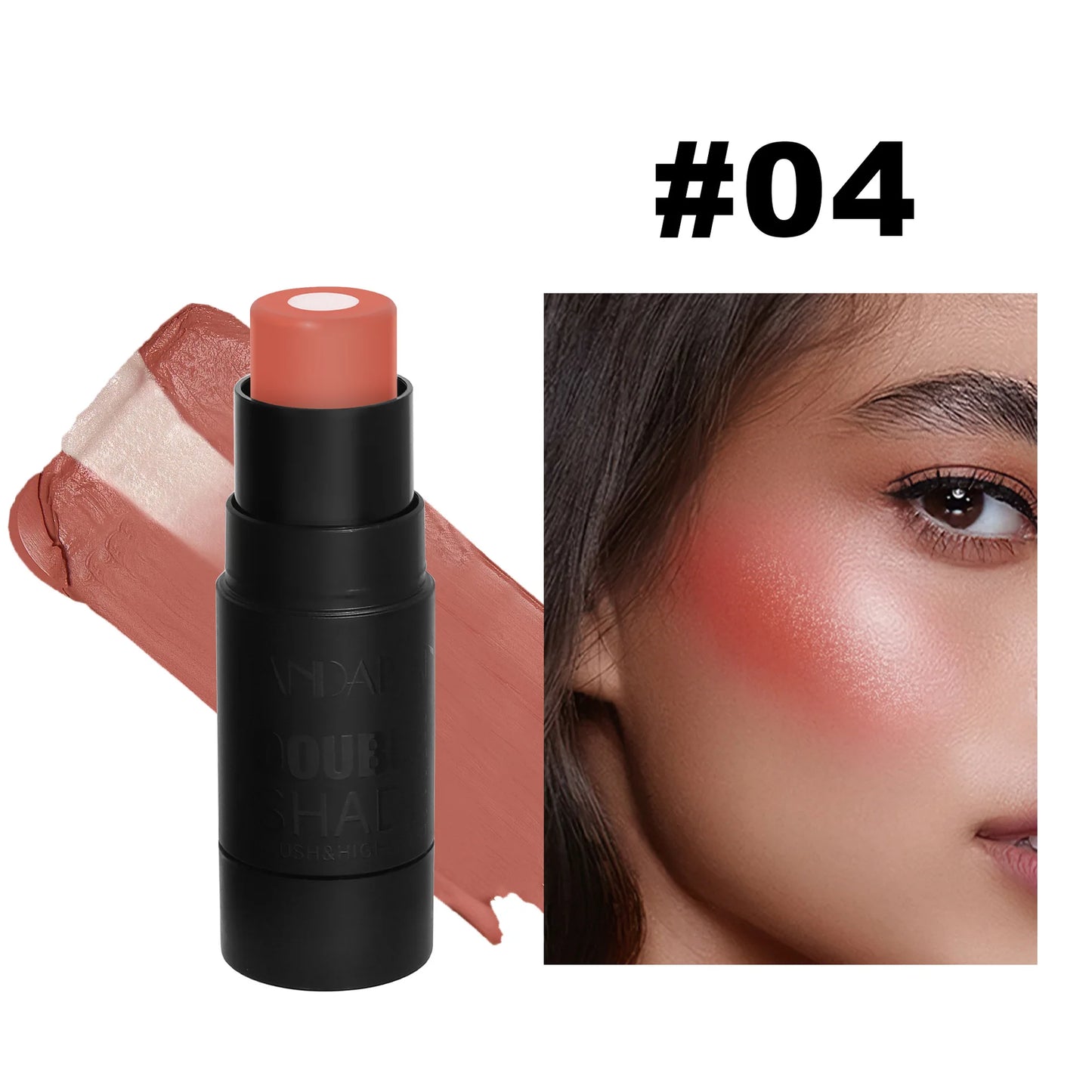Stick Blush Velours — Crème Rouge Longue Tenue pour Joues, Lèvres et Yeux, Facile à Estomper, Fini Naturel