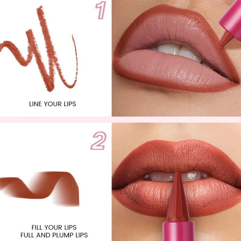 Rouge à lèvres 8 couleurs forme champignon longue tenue hydratant mat pour lèvres