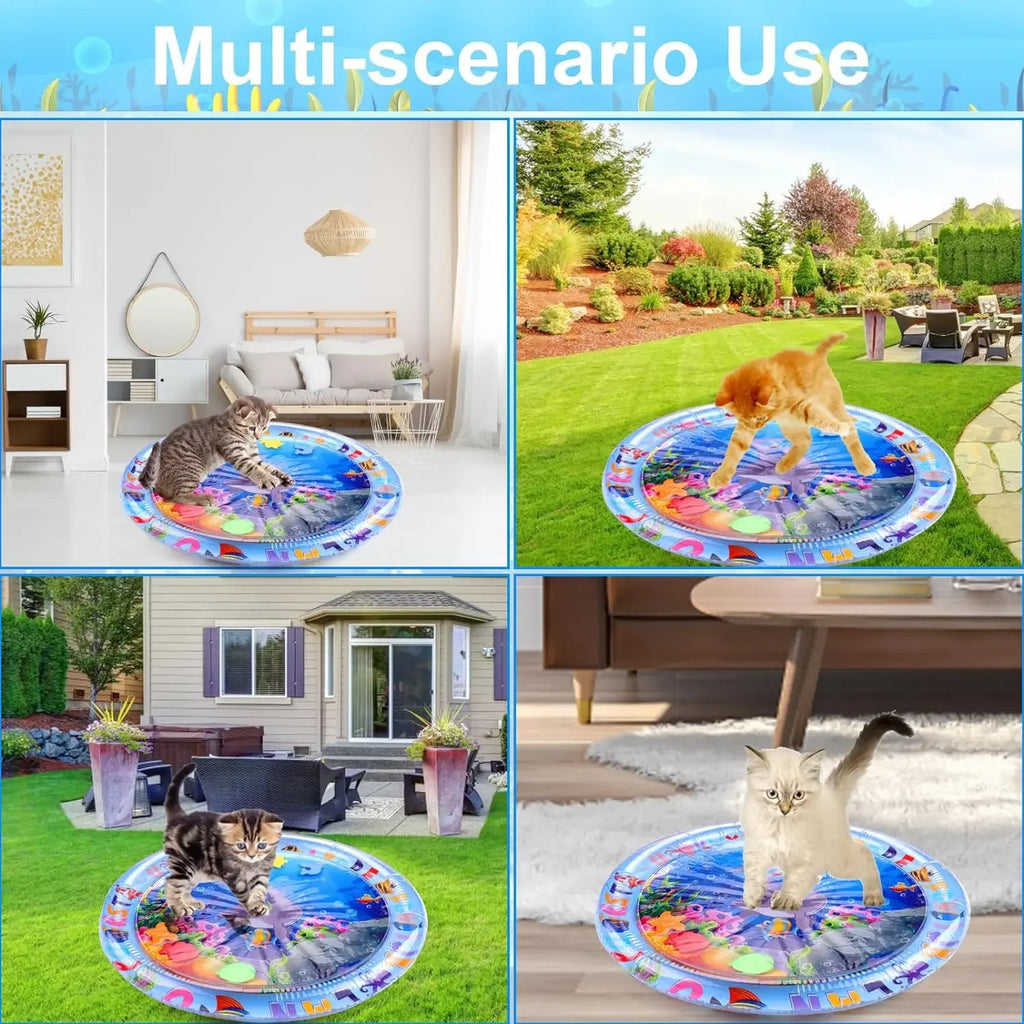 Inflatable Water Sensory Play Mat – Ocean-Themed Interactive Pet Toy