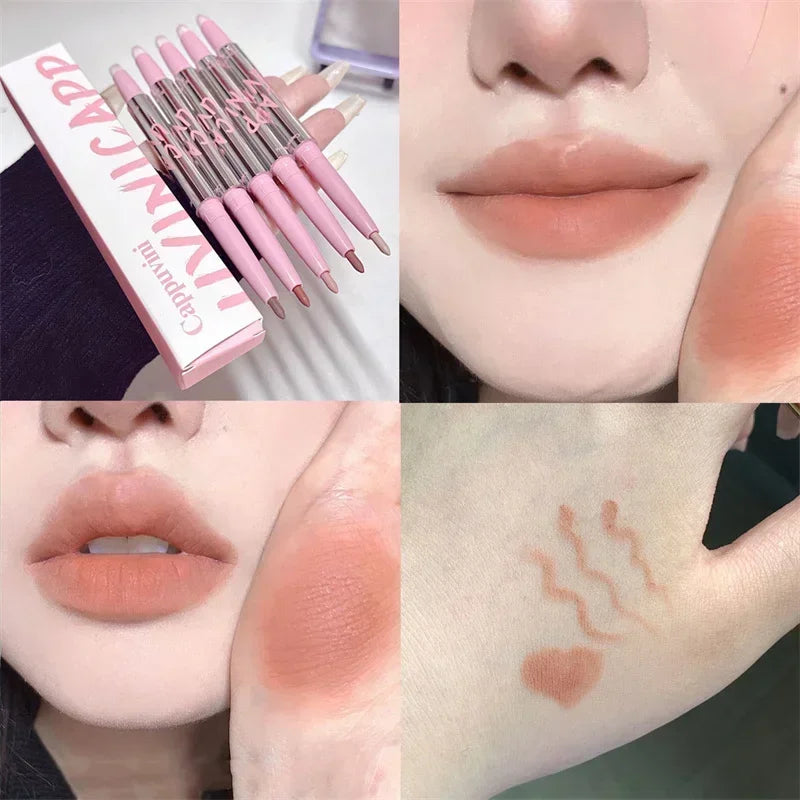 Crayon à Lèvres Mat Velours – Contour des Lèvres, Waterproof, Longue Tenue, Anti-Transfert, Teintes Nude, Maquillage des Lèvres