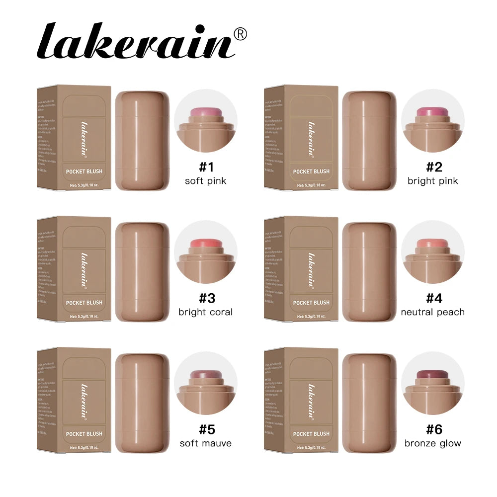 Blush stick 3 en 1 – Waterproof et anti-transpiration, texture crémeuse et soyeuse – Illumine le teint pour un maquillage naturel