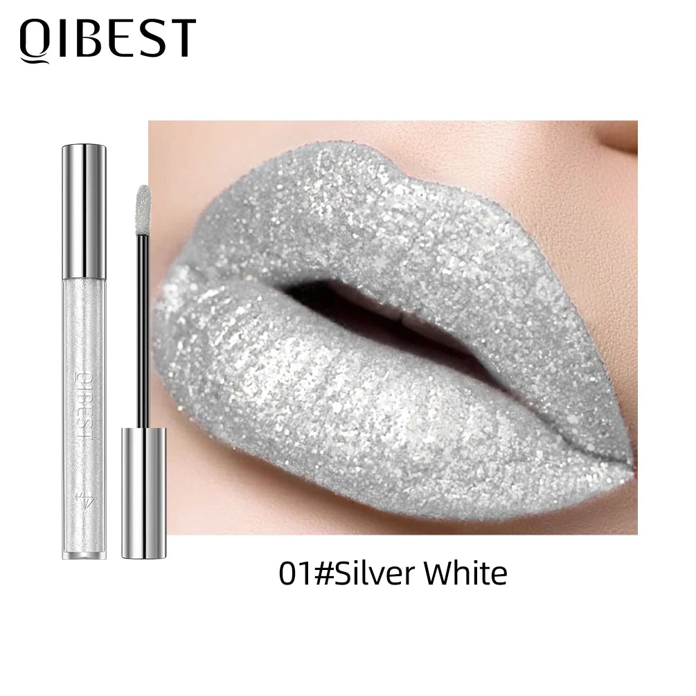 Rouge à lèvres liquide à paillettes de diamant, imperméable, longue durée, brillant à lèvres en métal, charmant, teinte de maquillage pour femmes