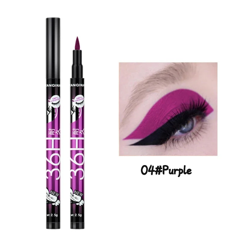Eyeliner Liquide Noir 36H — séchage rapide, waterproof, longue tenue, crayon lisse, ne bave pas, maquillage yeux