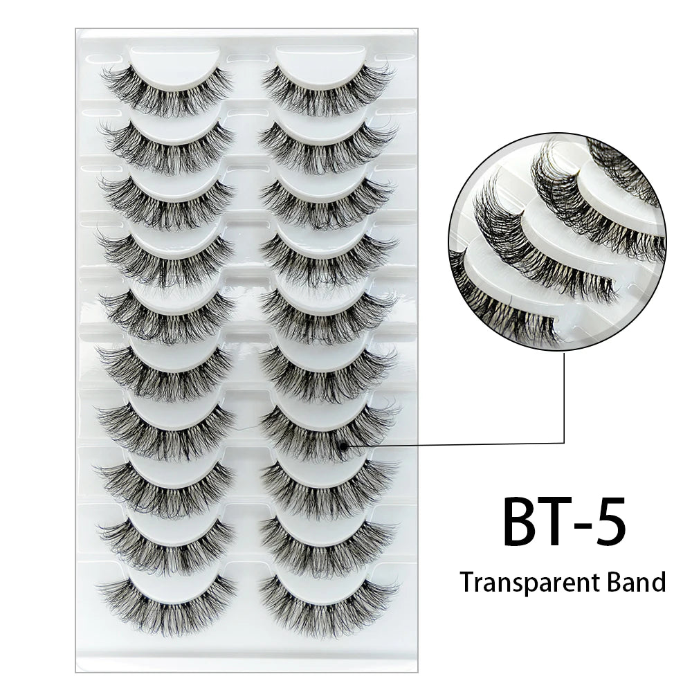 7 à 10 paires de cils – Cils 3D naturels, longs et volumineux, doux et légers – Faux cils sans cruauté pour maquillage