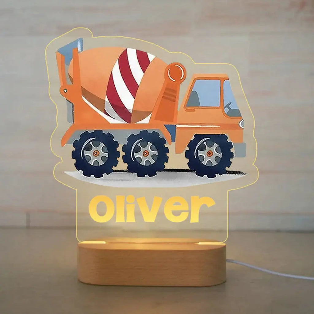 Personalized Animal Night Light with Custom Name – Acrylic LED Lamp for Kids' Bedrooms