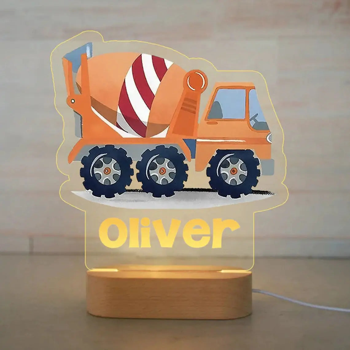 Personalized Animal Night Light with Custom Name – Acrylic LED Lamp for Kids' Bedrooms