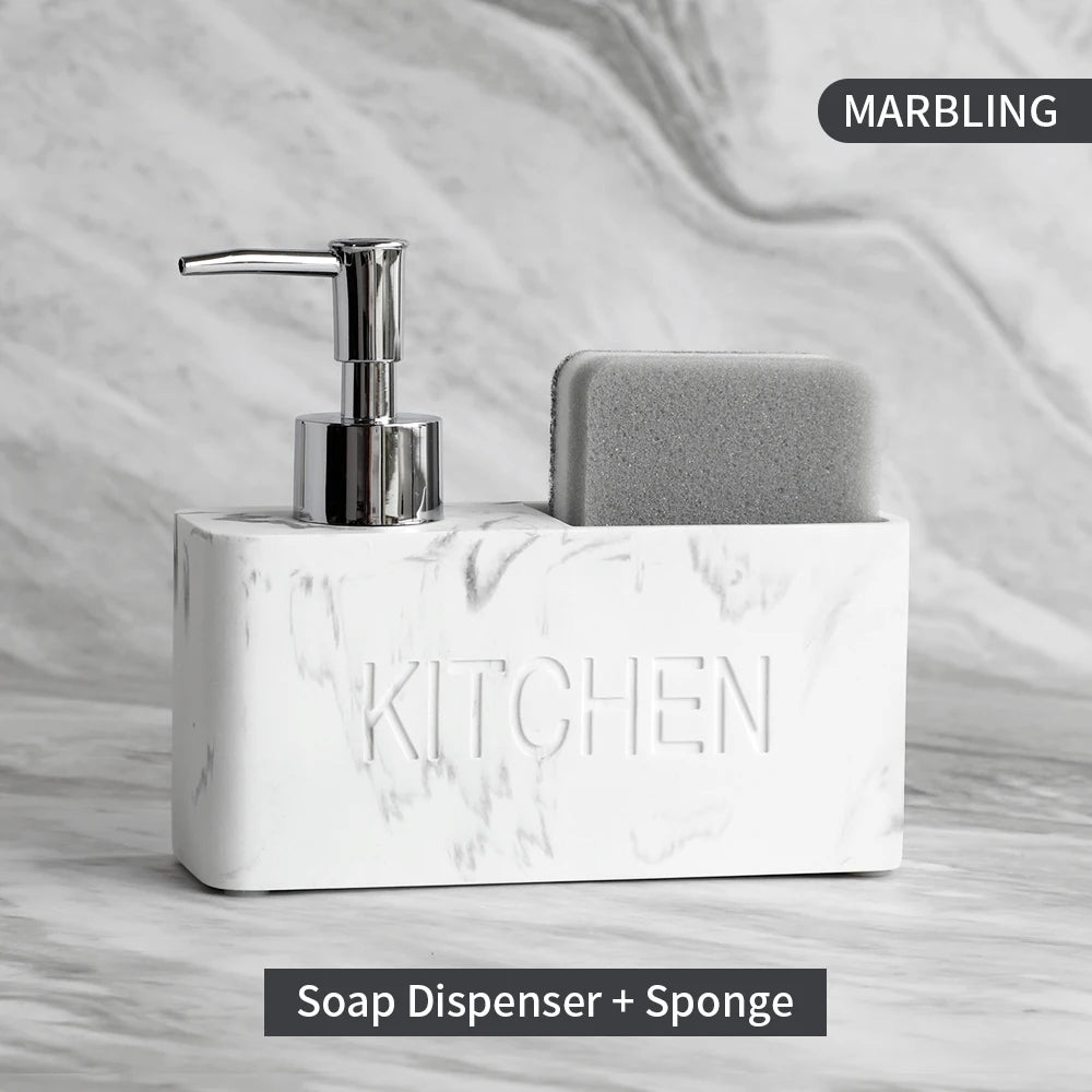 Modern Kitchen Soap Dispenser Set – Sponge & Brush Organizer