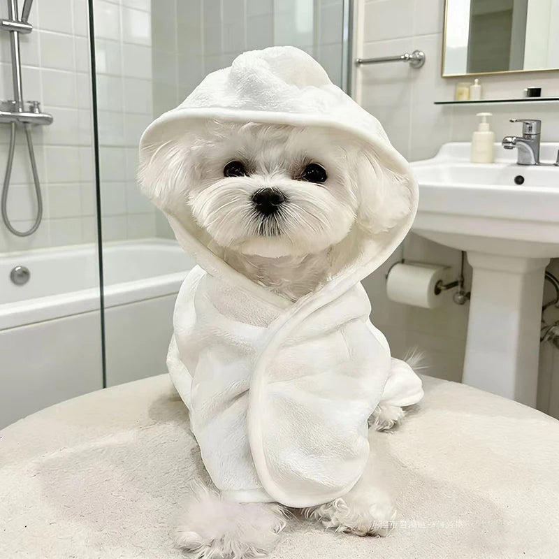 Quick-Dry Pet Bathrobe – Super Absorbent Towel Robe for Dogs & Cats