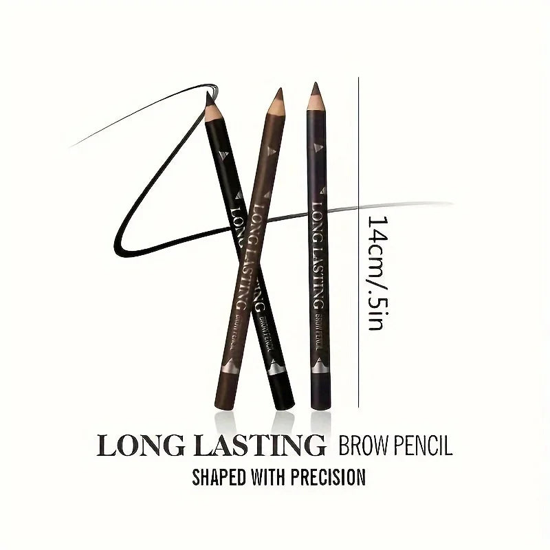 Crayon 2 en 1 à Manche en Bois – Eyeliner et Sourcils Étanche, Résistant à la Transpiration, Convient à Tous Types de Peau, Outil Cosmétique Polyvalent