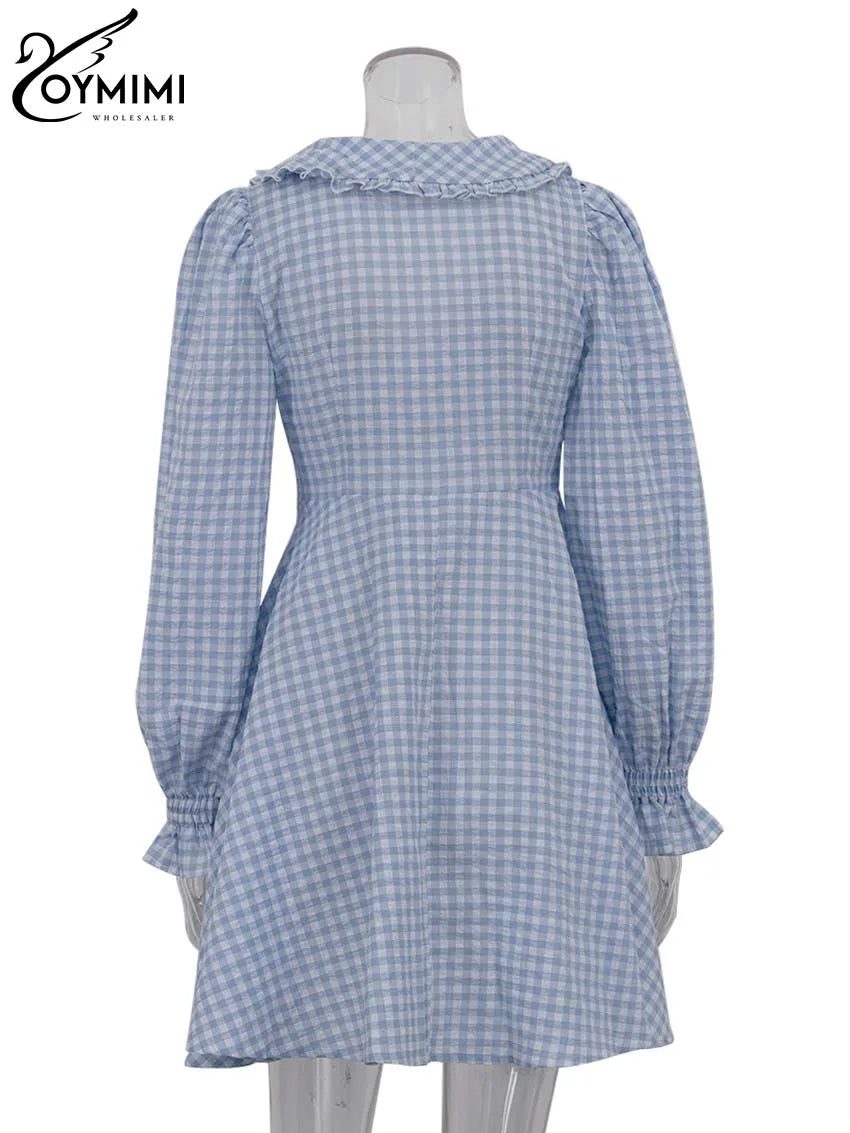 Robe Mini Femme Imprimée – Col V, Manches Longues, Coupe Large, Style Streetwear