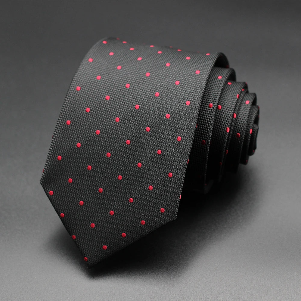 Cravate Homme Fantaisie – Motifs Floraux et Pois en Bleu, Rouge et Jaune, pour Affaires, Mariage et Cadeau Formelle