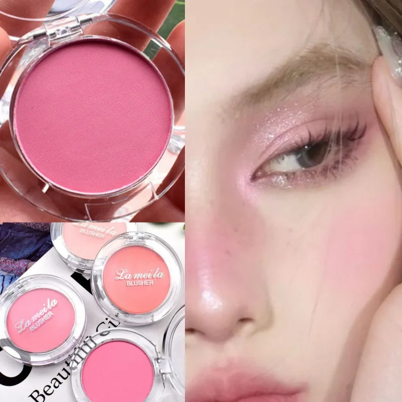 Palette de Blush Monochrome Rose-Orange — Teinte Naturelle pour Joues, Illumine le Visage, Contouring, Poudre Blush pour Maquillage