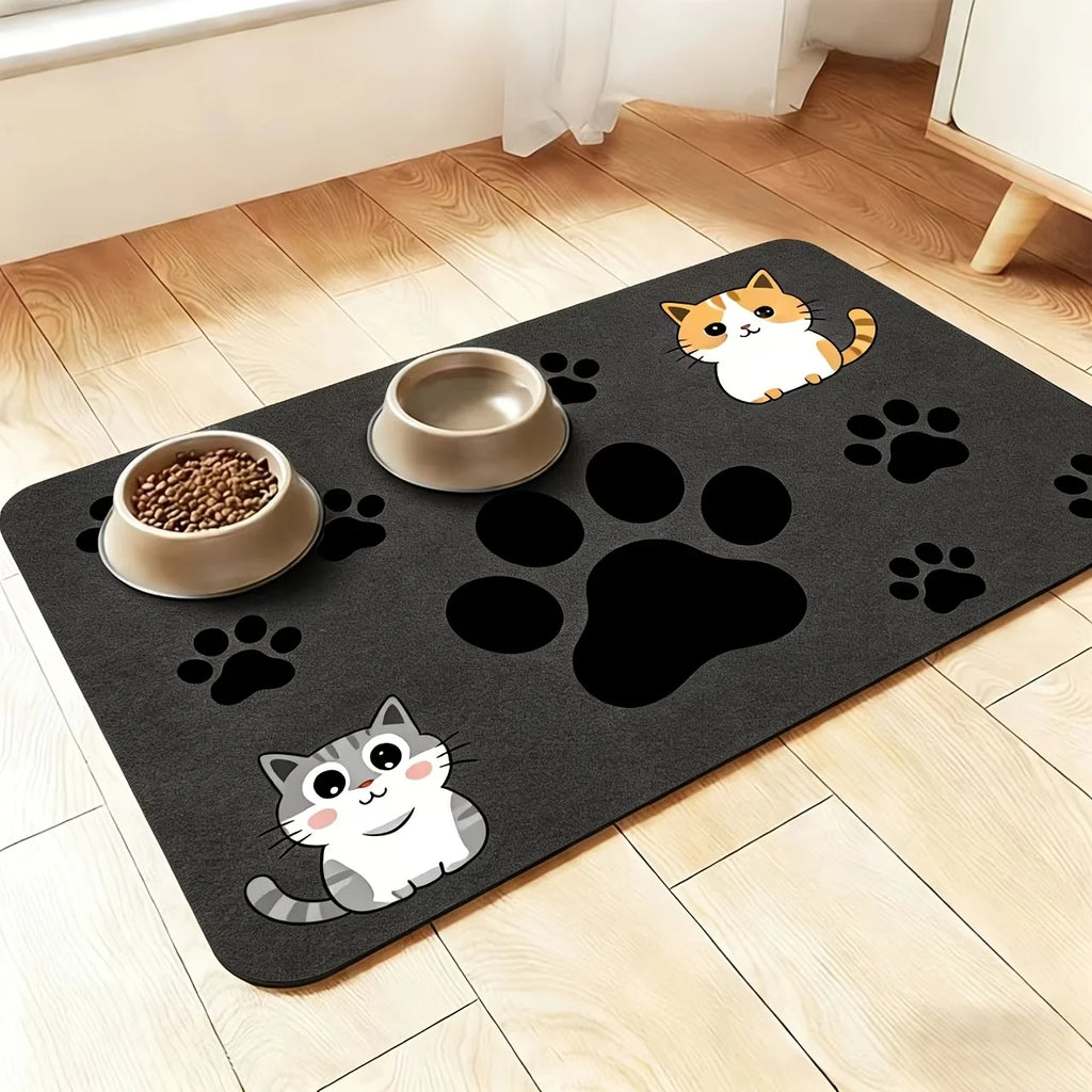 Non-Slip Pet Feeding Mat – Washable Anti-Spill Food & Water Placemat