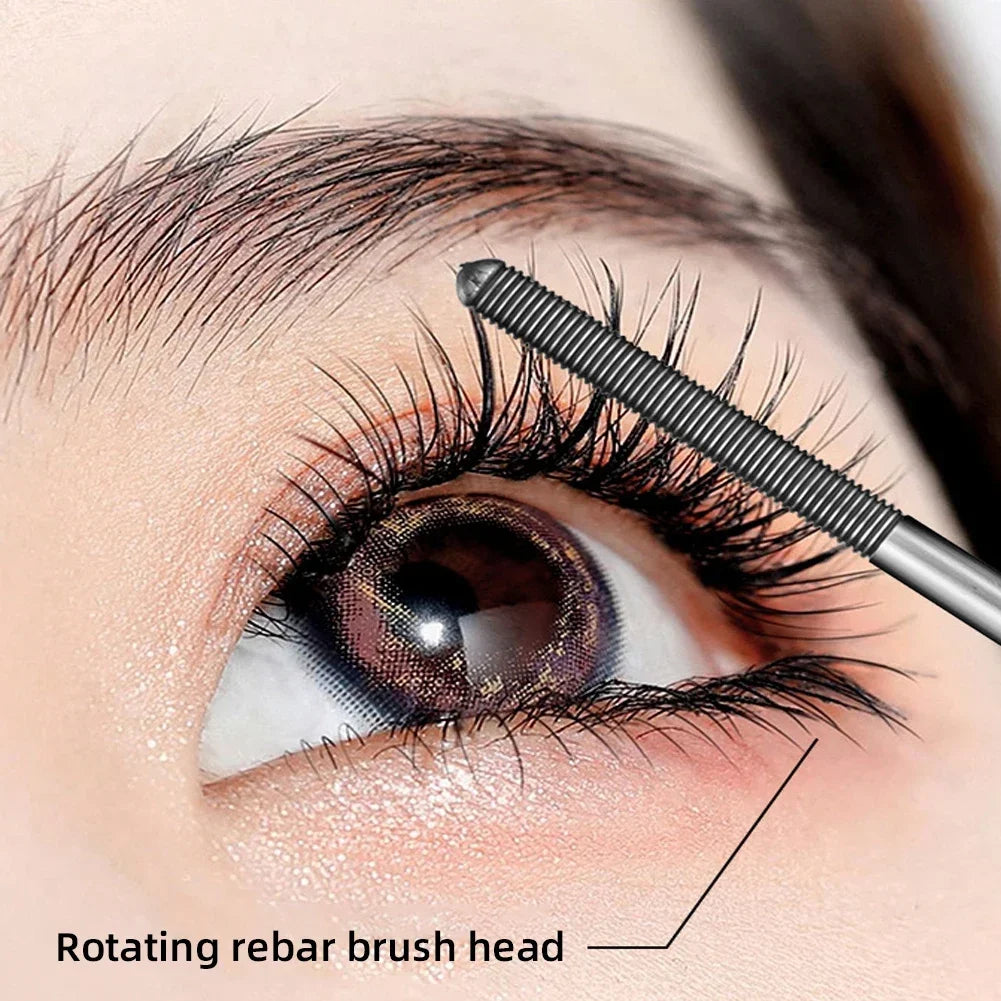 Mascara petit tube acier noir volume et courbure waterproof 4D cils allongés longue tenue séchage rapide