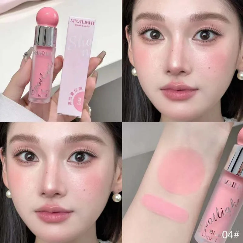 Blush Liquide — Texture Jelly Hydratante, Teintes Froides et Chaudes, Nude Rose, Rouge Liquide, Highlighter, Illumine le Visage, Maquillage Style Coréen