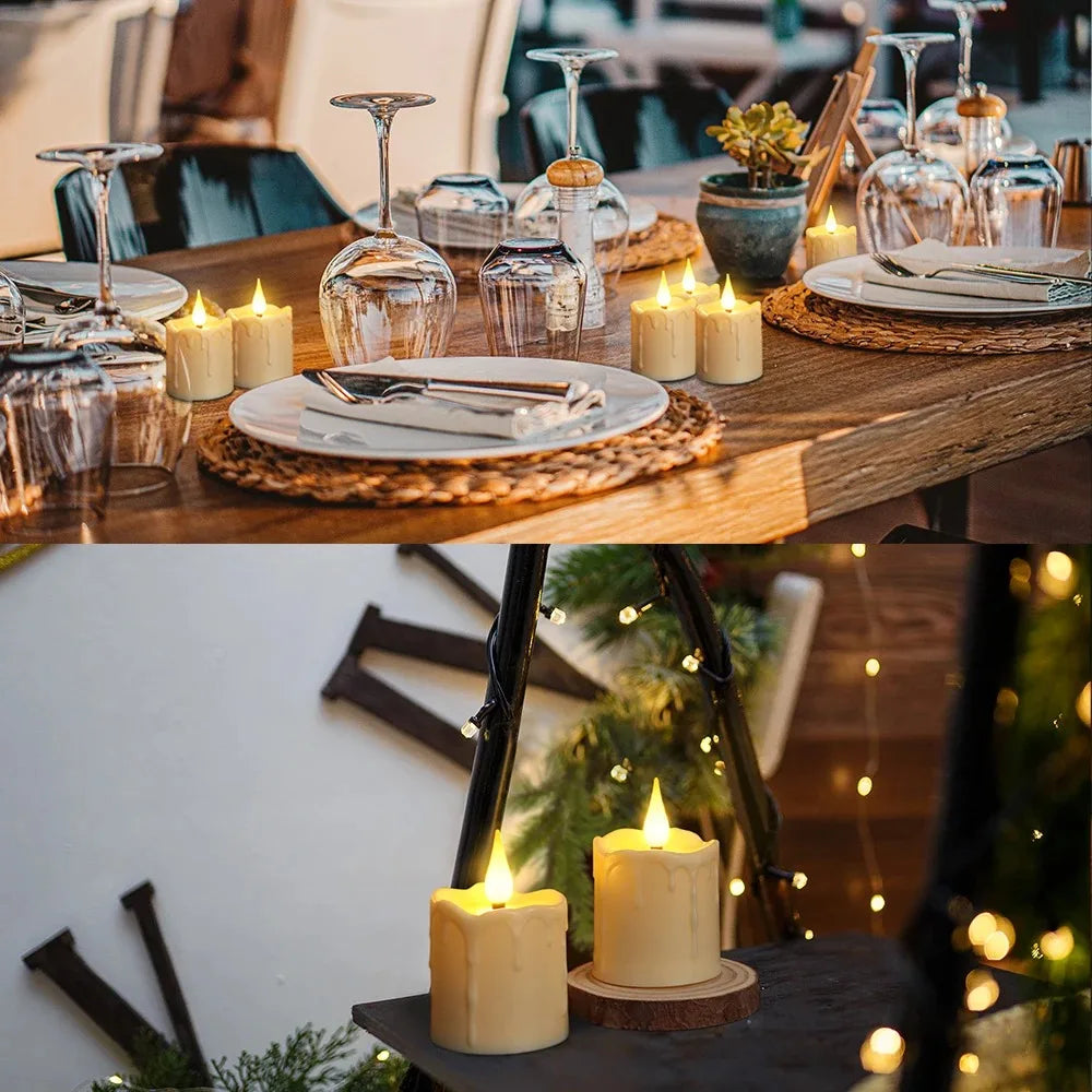 Rechargeable Waterproof LED Candles – Flameless Remote-Control Tea Lights for Home Decor