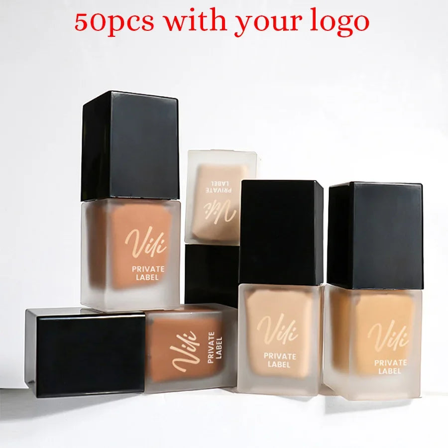 Fond de Teint Liquide Private Label 15 ml – Longue Tenue, Correcteur Léger, Convient Peaux Sèches, Mixtes et Grasses, Maquillage Naturel