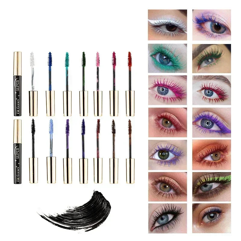 Mascara fibres de soie 5D – Mascara coloré waterproof, 14 teintes, effet 3D, allonge et épaissit les cils, extension de cils, cosmétique pour les yeux