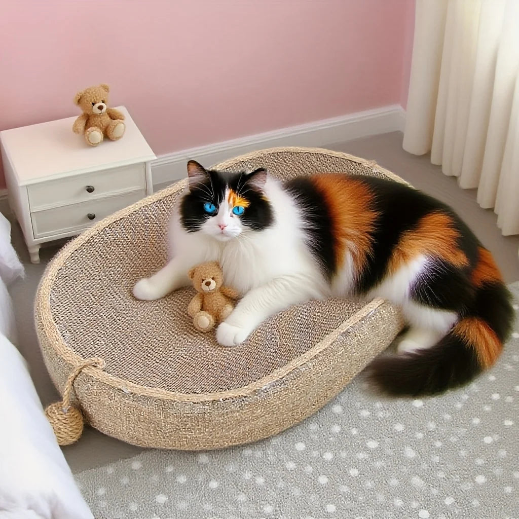 Large Cat Scratching Post with Ball – Jute Scratcher & Resting Lounge
