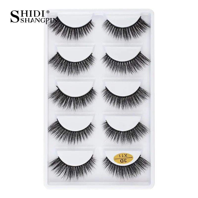3 à 5 paires – Cils en vison 3D naturels, longs et doux, courts – Faux cils faits main, outil de maquillage pour extension de cils