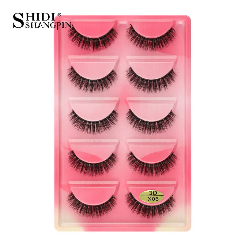 3 à 5 paires – Cils en vison 3D naturels, longs et doux, courts – Faux cils faits main, outil de maquillage pour extension de cils