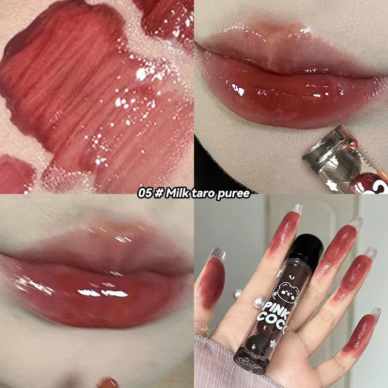 Gloss à lèvres – Finition miroir et longue tenue | Brillance éclatante | Idéal pour étudiants | Rouge à lèvres nude illuminant le teint