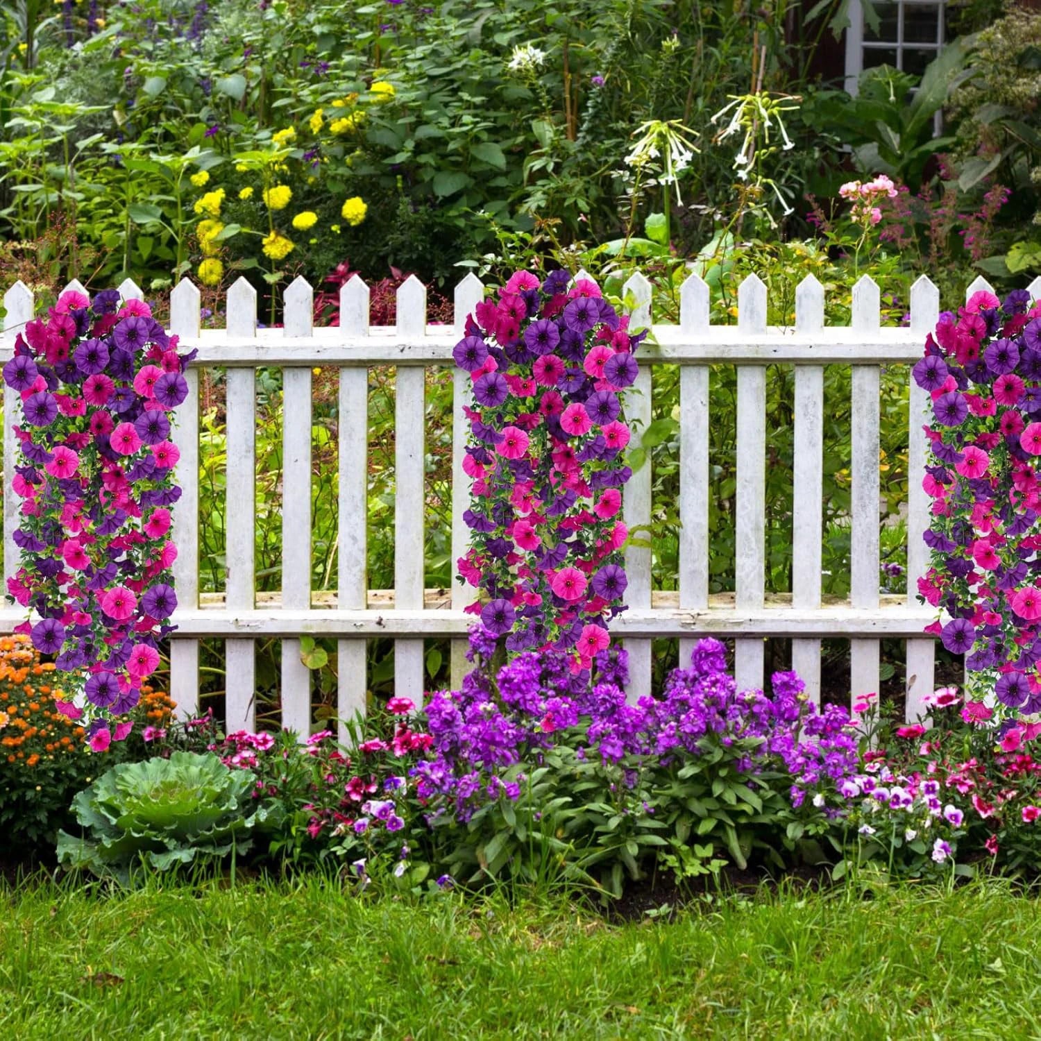 Artificial Morning Glory Flower Vine – Decorative Hanging Floral Garland