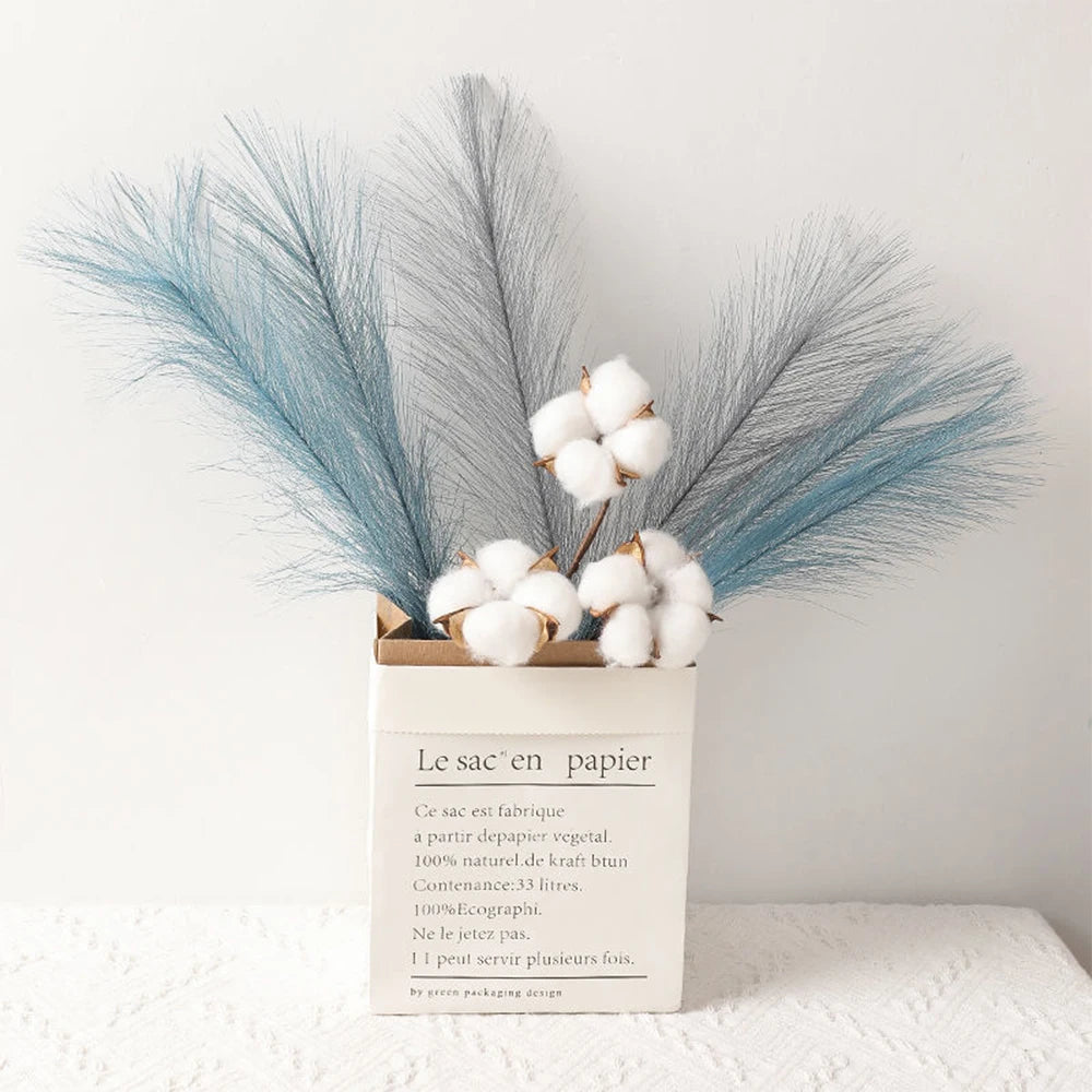 Artificial Pampas Grass Set – Fluffy Boho Decorative Reed Flowers