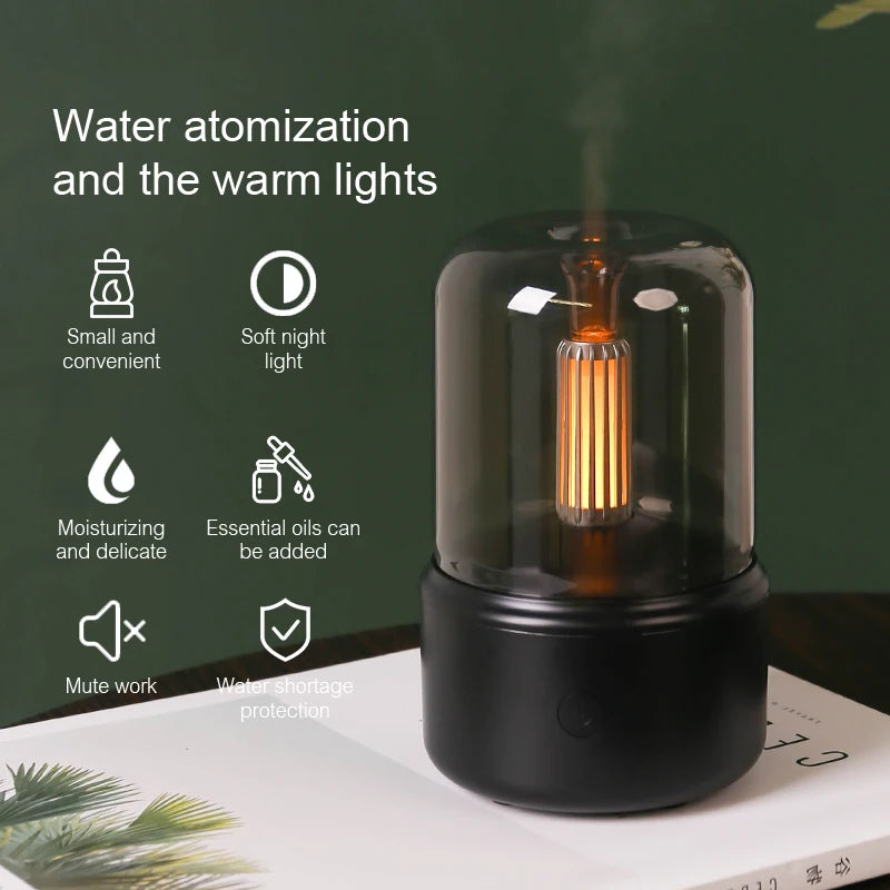 Portable Mini Aroma Diffuser – USB Essential Oil Humidifier with LED Night Light