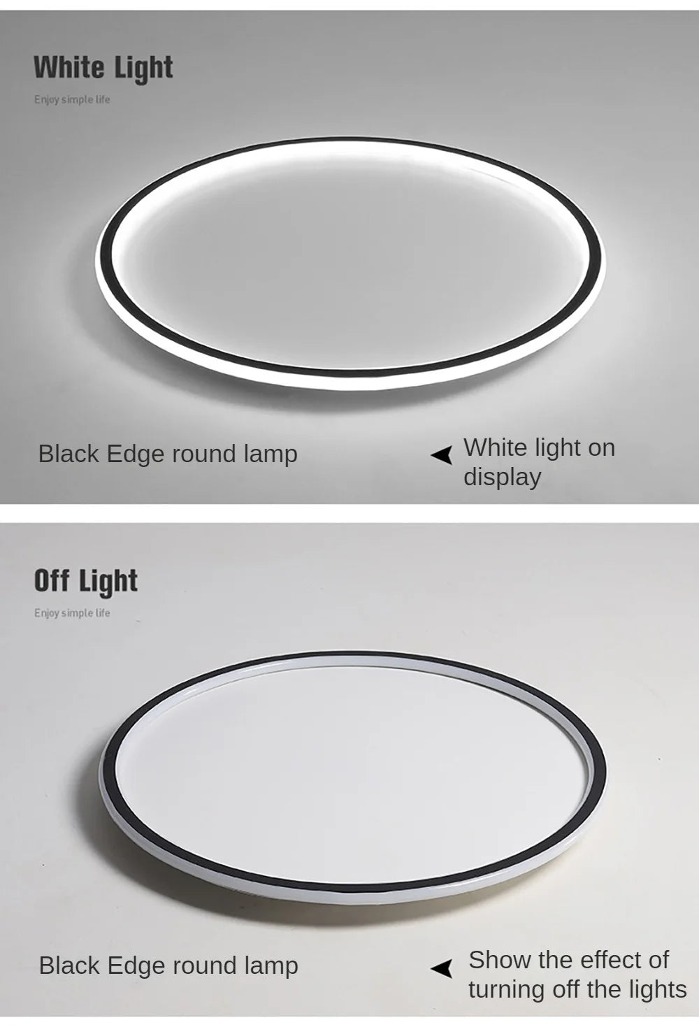 Modern LED Ceiling Light – Circular Flush Mount Fixture for Living Room, Bedroom & Hallway